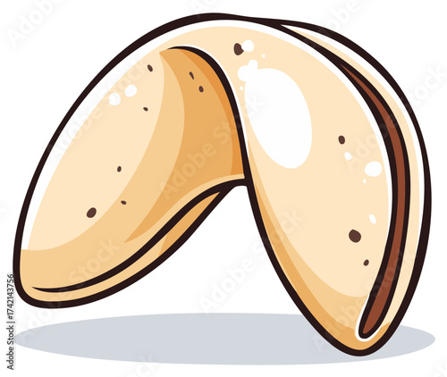 Isolated Fortune Cookie Cartoon Illustration Concept For Prediction Message