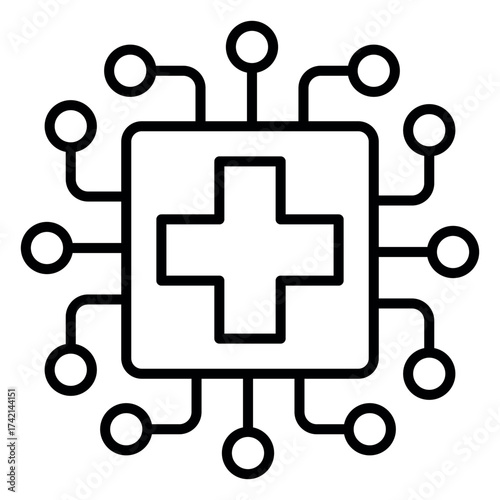 AI in Healthcare Icons – Smart Medical Technology Vector