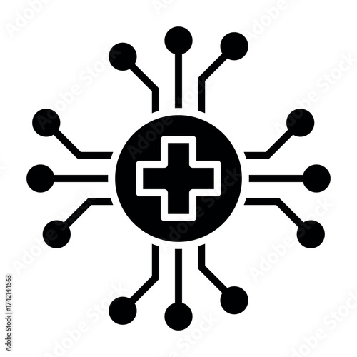 AI in Healthcare Icons – Smart Medical Technology Vector