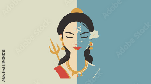 Indian woman face, artistic image