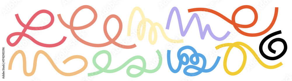 Fototapeta premium Abstract Colorful Line Art Design on White Background