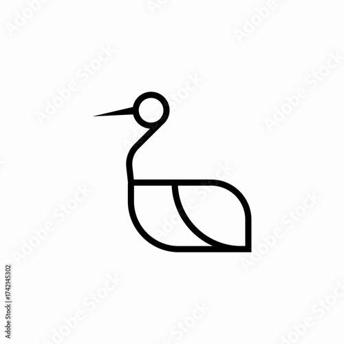 bird with long beak icon sign vector