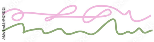 Abstract Pink and Green Wavy Line Graphic