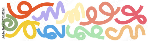Colorful Abstract Graphic Design Elements on White