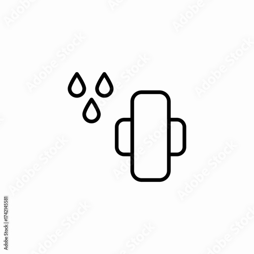 feminine absorbent pad icon sign vector