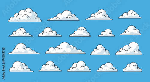 A Collection of Stylized Pixel Art Clouds for Digital Design Projects and Visual Storytelling Applications