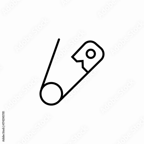 metal fastener pin icon sign vector