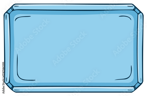 Hand-drawn light blue rectangular frame illustration for art, design, or social media.
