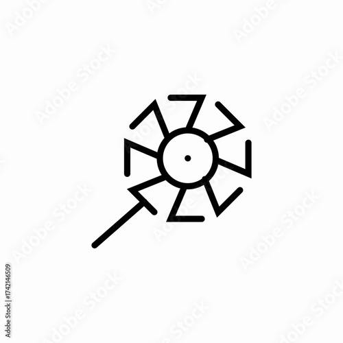 windmill direction arrows icon sign vector