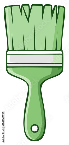 Vibrant green paint brush vector illustration for home renovation and creative projects
