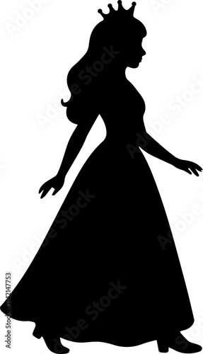 Black silhouette of a princess.