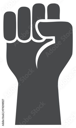 Raised Fist Graphic Symbolizing Solidarity, Resistance, Empowerment and Social Justice Movements