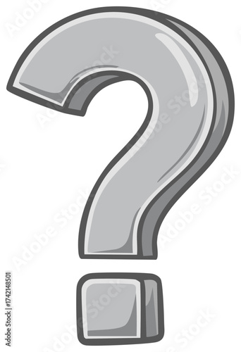 Grey three dimensional question mark icon representing query and uncertainty