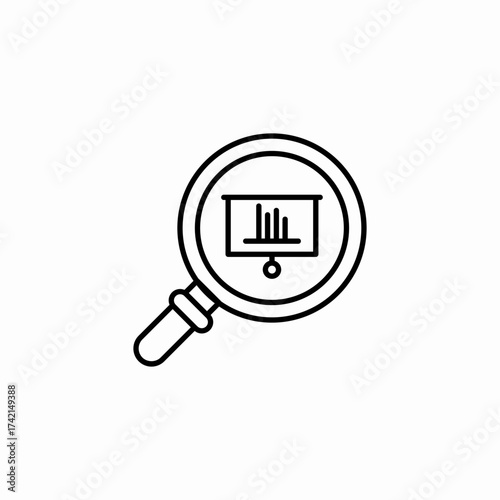 analyze chart research icon sign vector