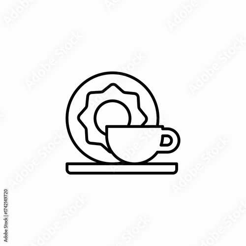 donut coffee break icon sign vector