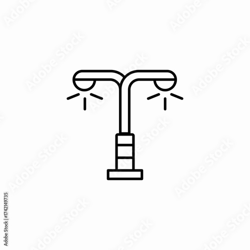 double street light icon sign vector