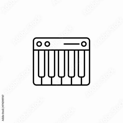 electronic musical keyboard icon sign vector