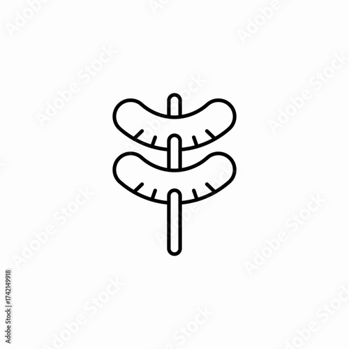grilled sausage skewer icon sign vector
