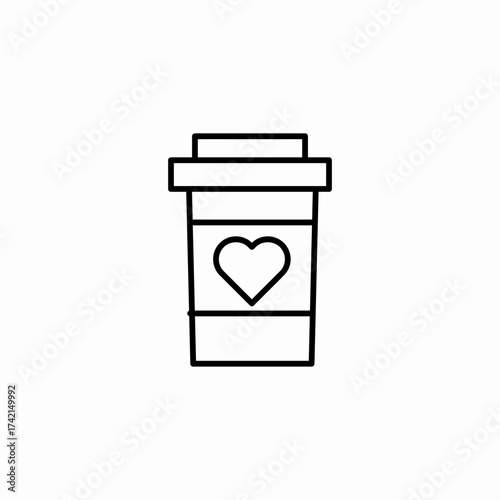 hot drink love icon sign vector