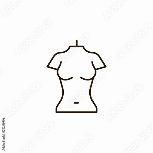 female torso mannequin icon sign vector