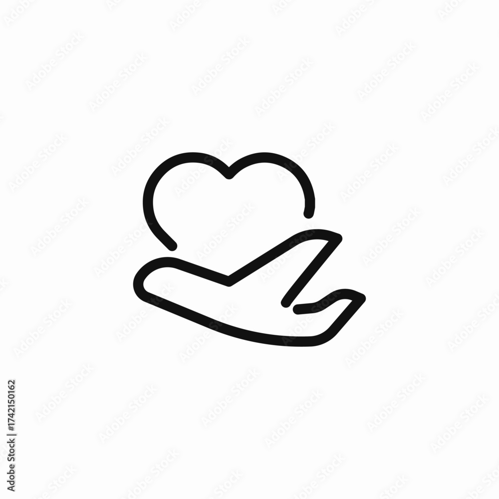 Fototapeta premium hand holding heart icon sign vector