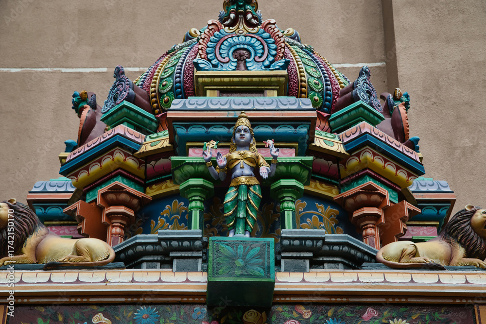 Fototapeta premium Details of the Sri Mahamariamman Temple in Kuala Lumpur, Malaysia. 