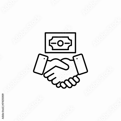 monetary exchange handshake icon sign vector