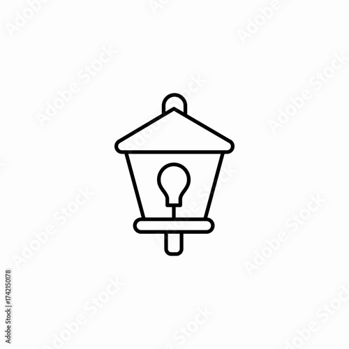 outdoor lantern light icon sign vector