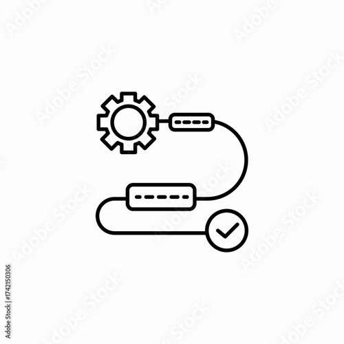 process flow complete icon sign vector