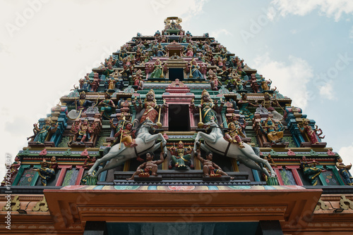 Konstfotografi Nadir view of the Sri Mahamariamman Temple in Kuala Lumpur, Malaysia