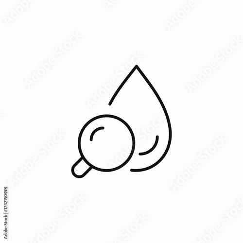magnifying glass drop icon sign vector