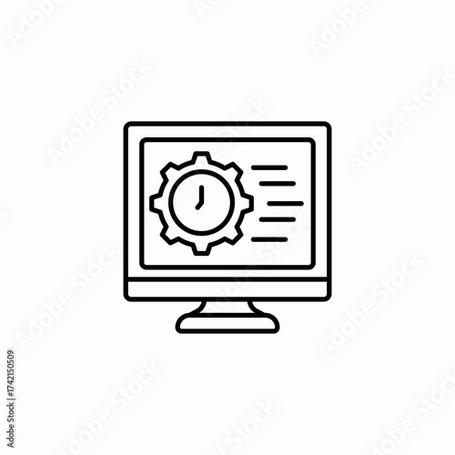 system time management icon sign vector