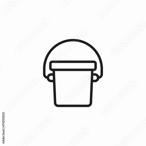 metal water bucket icon sign vector