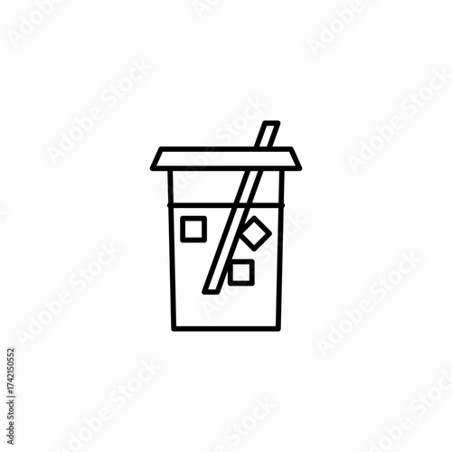 takeout iced beverage icon sign vector