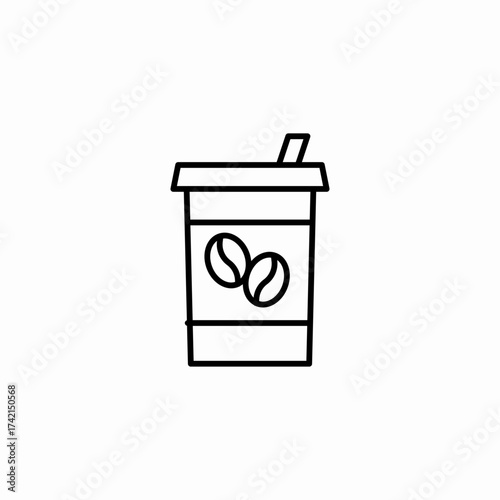 takeaway coffee beans icon sign vector