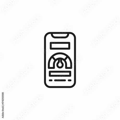 mobile speedometer app icon sign vector