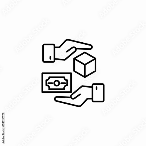 trade goods money icon sign vector