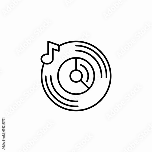 vinyl record music icon sign vector