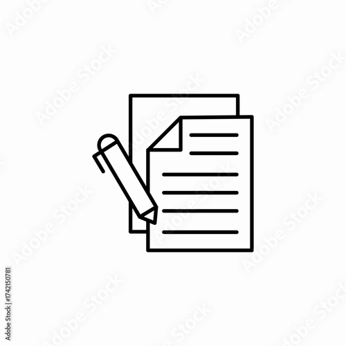 write document contract icon sign vector