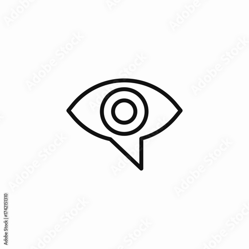speech bubble with an eye icon sign vector