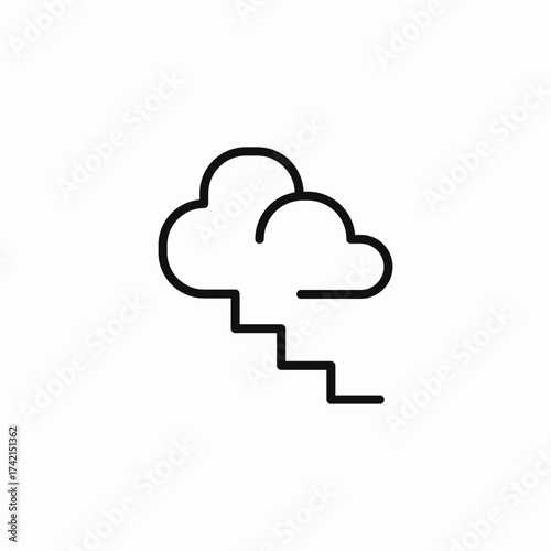 stairs leading to clouds icon sign vector