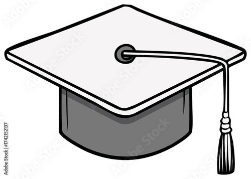 Academic graduation mortarboard cap with tassel symbol of education and achievement