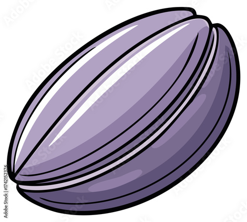 Isolated vector illustration of a sunflower seed with a stylized purple shell.