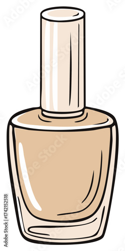 Nude Beige Nail Polish Bottle Isolated Vector Illustration for Manicure and Beauty Concepts