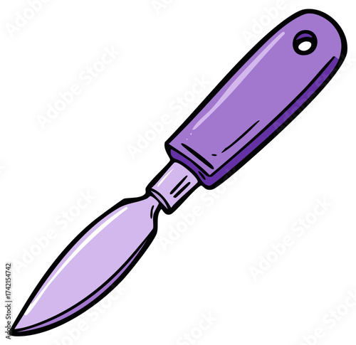 Hand Drawn Purple Nail Cuticle Pusher Illustration