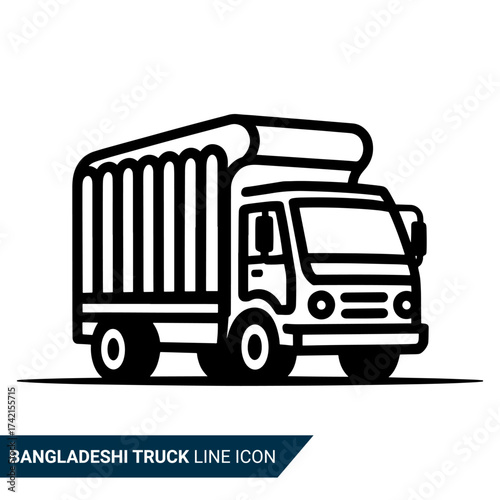 Qualityful Bangladeshi truck line icon