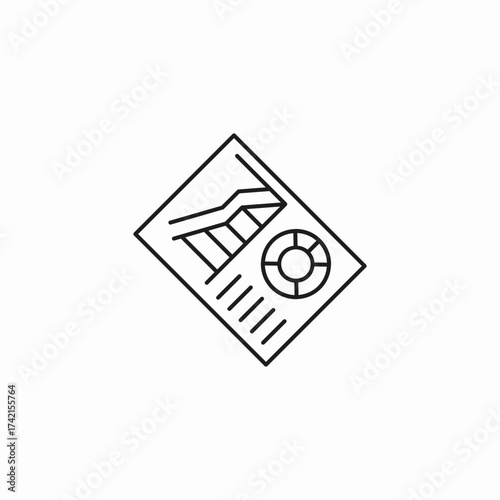 business report chart icon sign vector