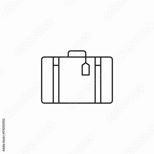 plain airline suitcase icon sign vector