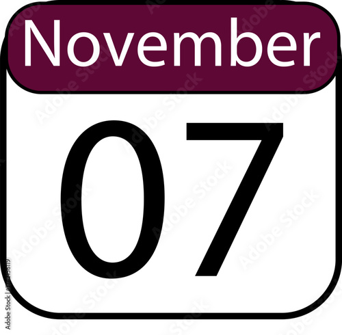 Mark your calendar for November 7th with this clean, modern date graphic perfect for planning and reminders