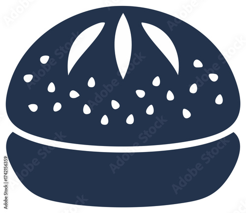 Artisan Bread Loaf with Seeds Simple Vector Icon Illustration